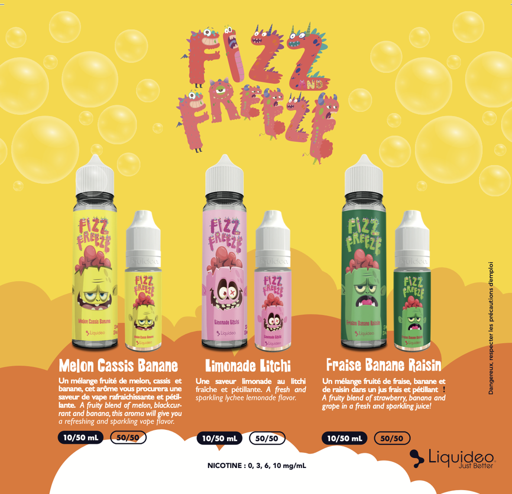 Carte des saveurs Fizz and Freeze