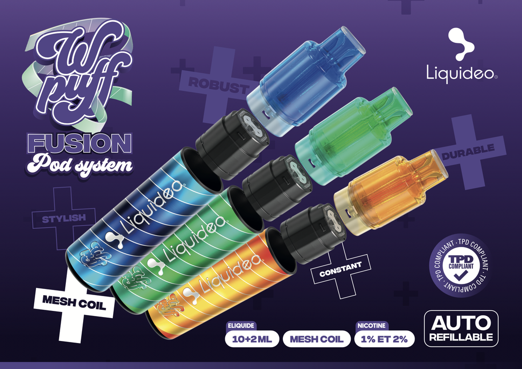Wpuff Pod Fusion - Chevalet comptoir Carte des saveurs | LiquideoPRO