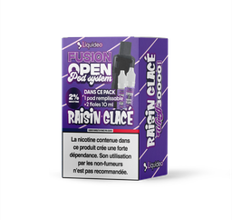 Fusion Open Pod System - Raisin Glacé - 1 pod remplissable + 2 fioles 10ml 2% x5